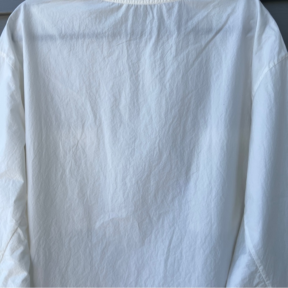 Modern Weaving Popover Poplin Top Pocket Parchment Off-White Womens XL Normcore - Picture 9 of 16